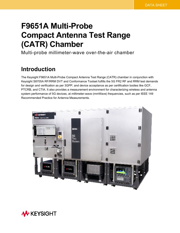 F9651A Multi-Probe Compact Antenna Test Range (CATR) Chamber